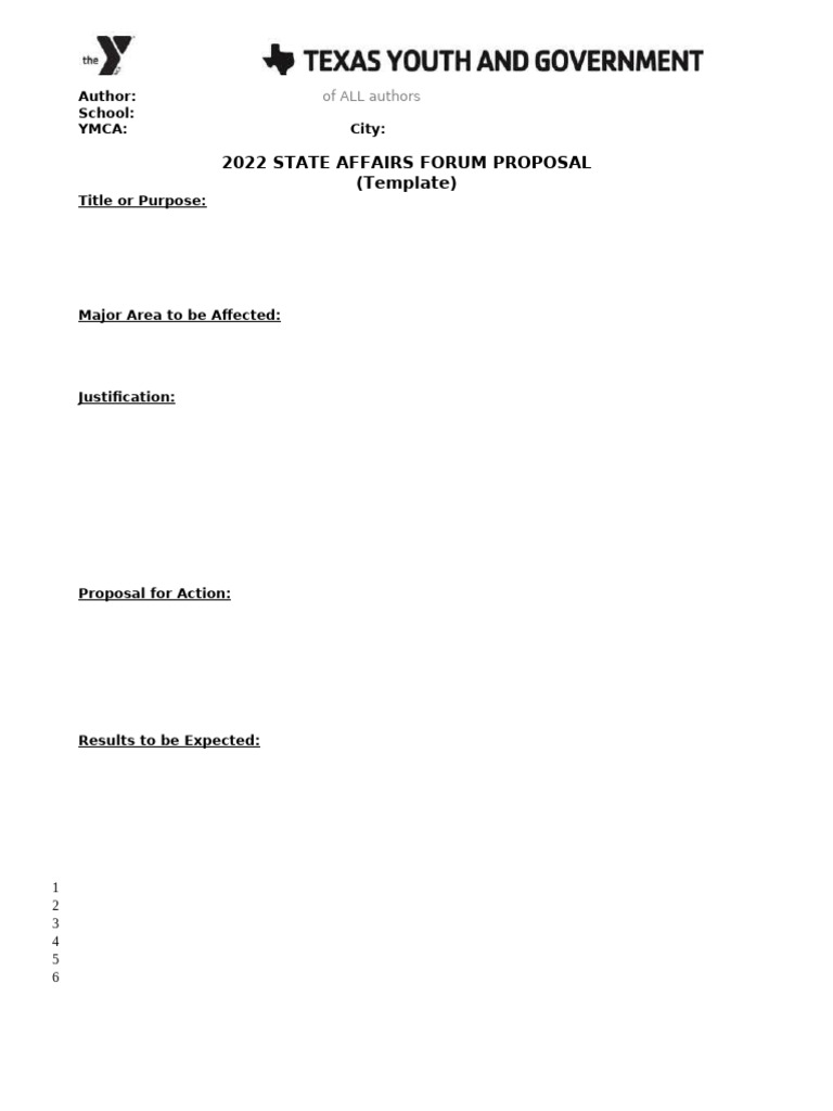 2022 State Affairs Forum Proposal Template | PDF