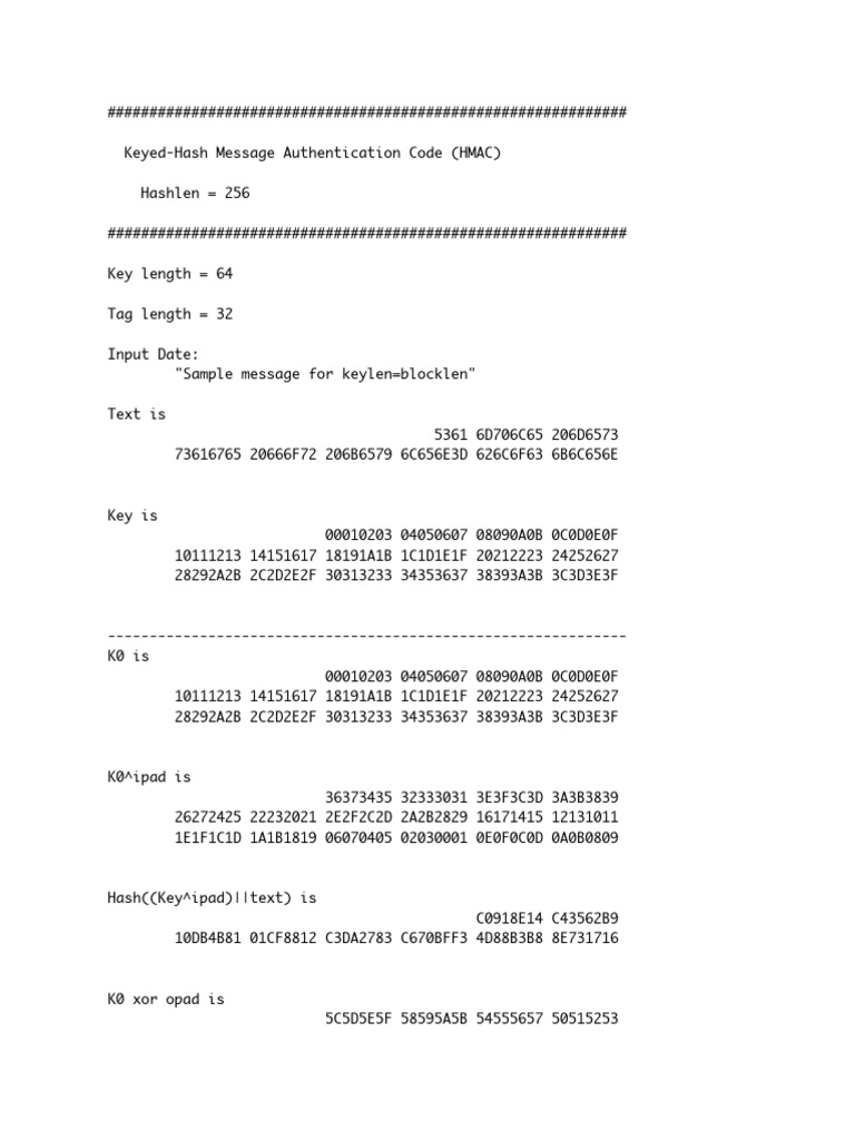 HMAC Key Lengths and MAC Generation | PDF | Error Detection And ...