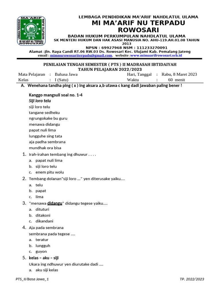 PTS Ii BJ - 1 | PDF