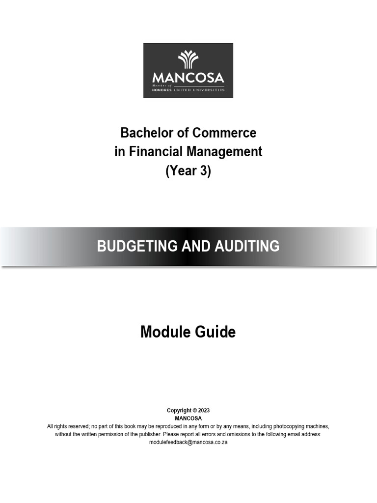 Budgeting and Auditing Module Guide | PDF | Forecasting | Budget