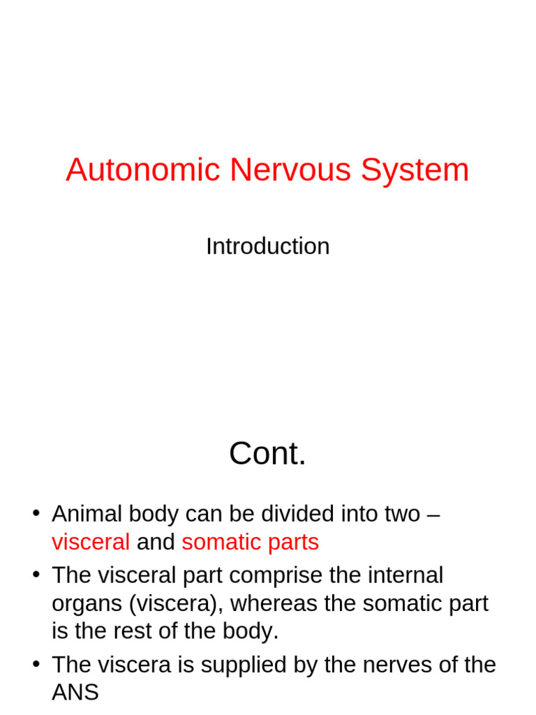 Overview of the Autonomic Nervous System | PDF | Acetylcholine ...