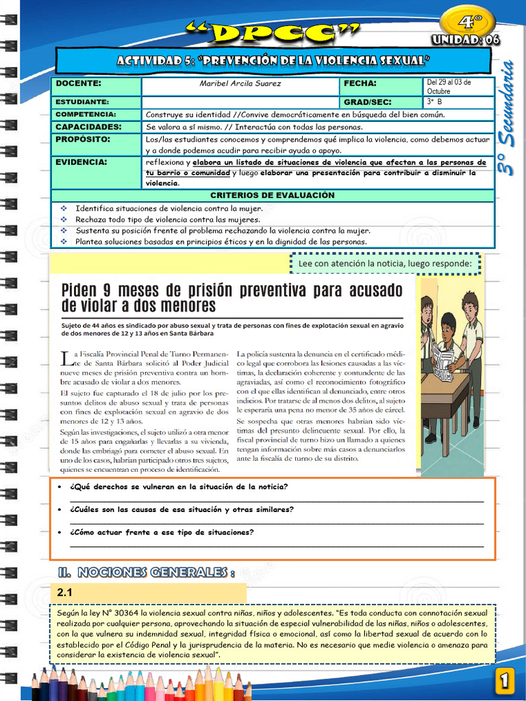 Prevención de la Violencia Sexual en Adolescentes | PDF | Abuso sexual ...