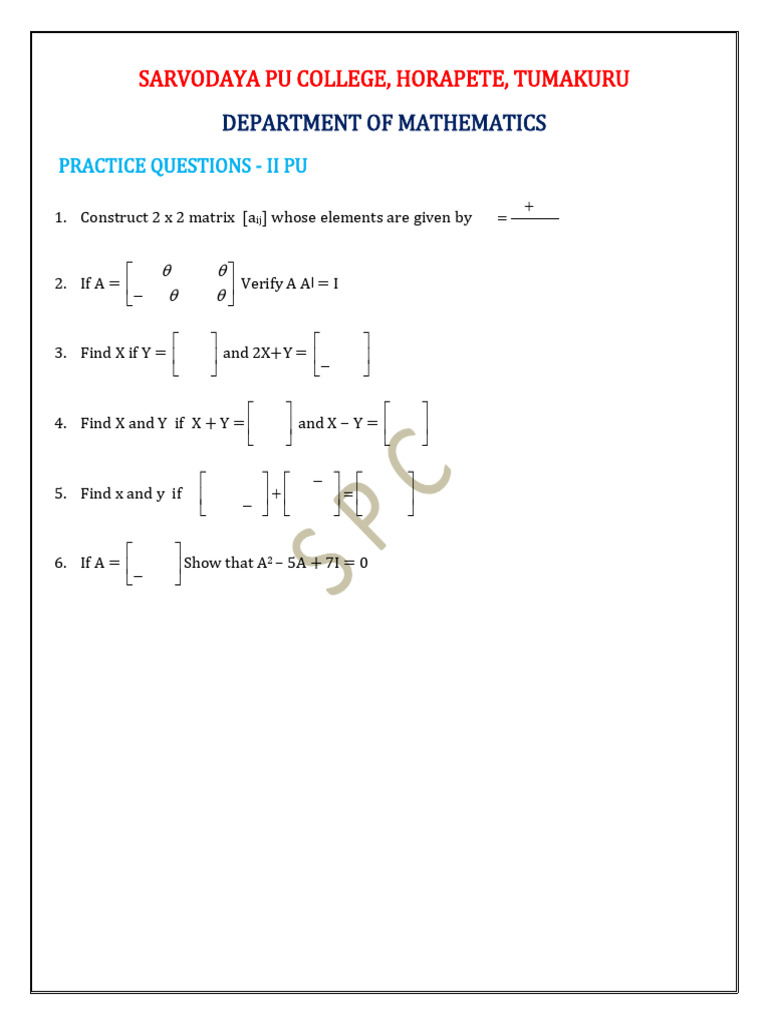 II Pu - Maths Dpp-6 28.9.25 | PDF