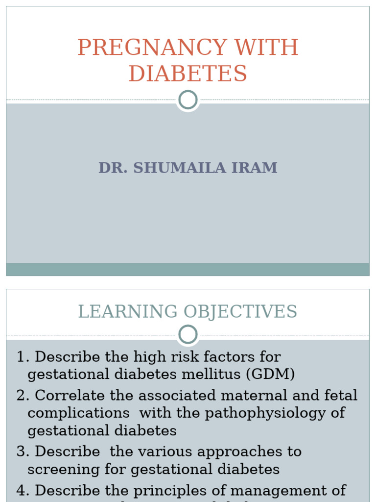 Managing Diabetes in Pregnancy | PDF | Gestational Diabetes | Diabetes