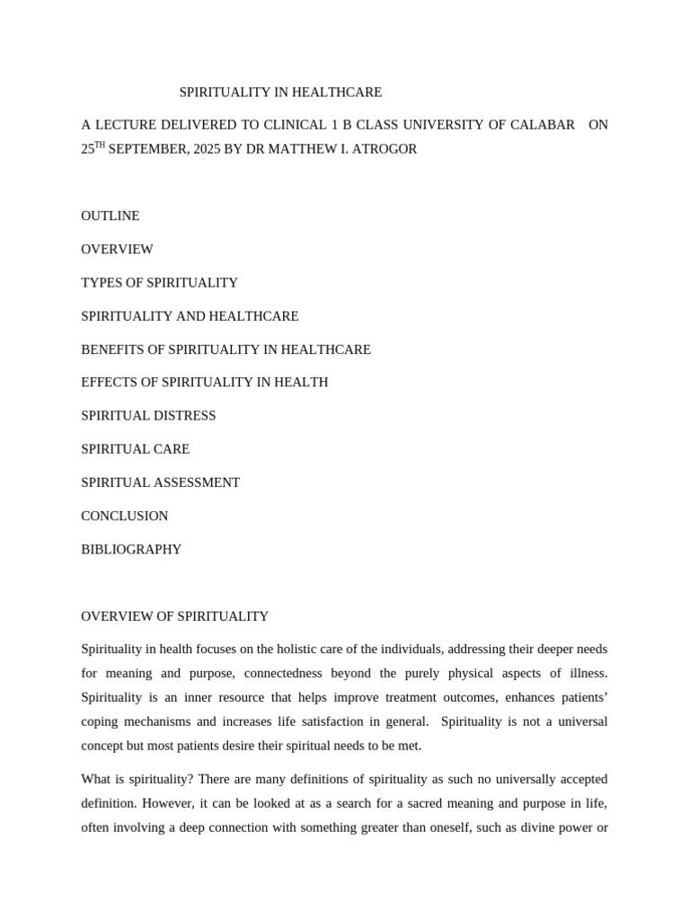 Spirituality's Role in Healthcare Benefits | PDF | Spirituality | Hope
