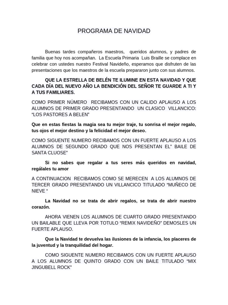 Festival Navideño en Escuela Luis Braille | PDF