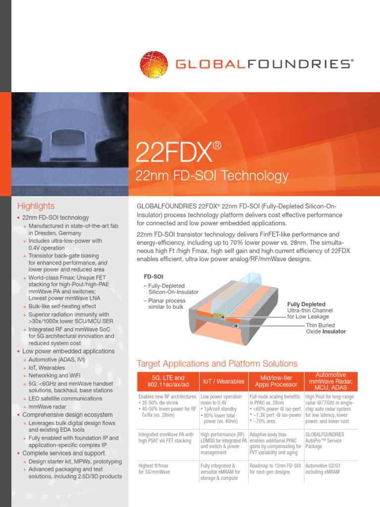 22FDX: Low Power 22nm FD-SOI Tech | PDF | Semiconductor Devices ...