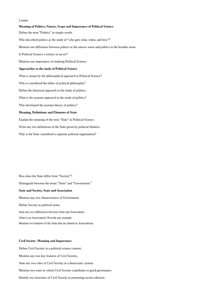 Overview of Political Science Concepts | PDF | State (Polity) | Sovereignty