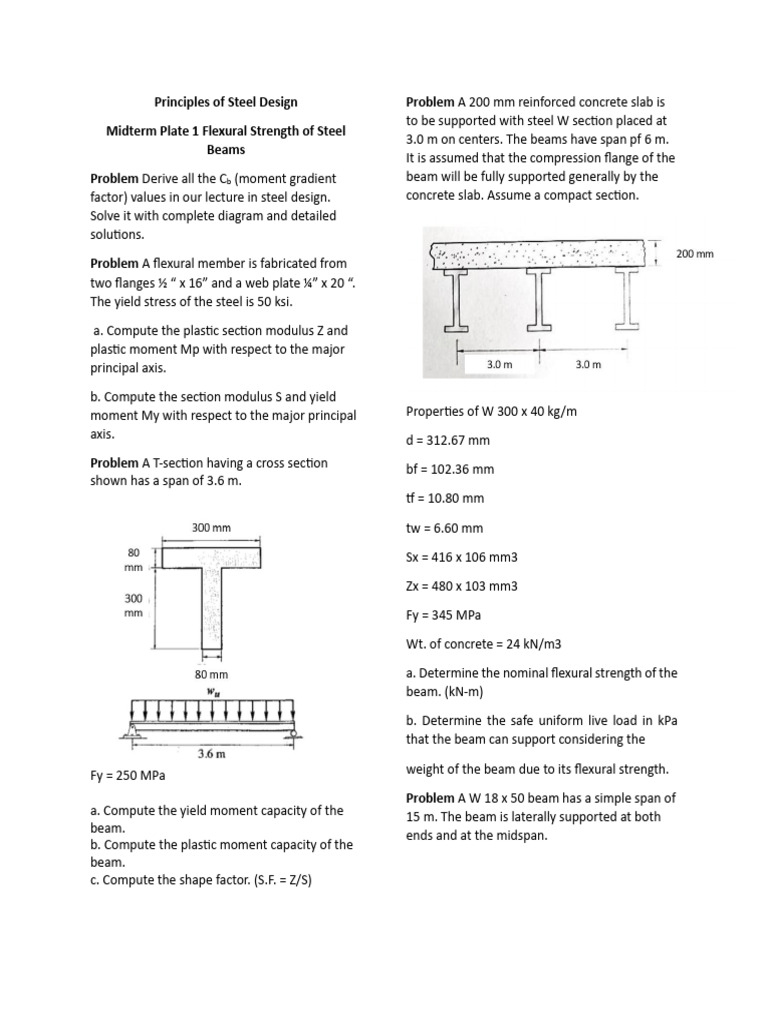 Steel Beam Flexural Strength Analysis | PDF | Beam (Structure ...