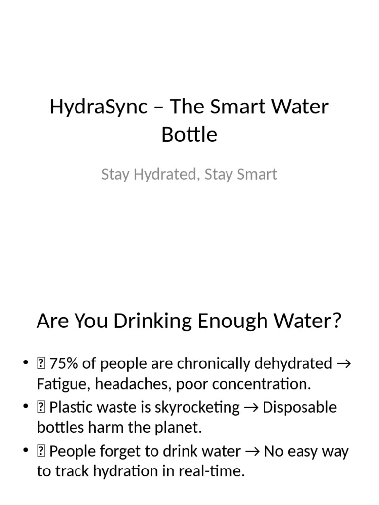 HydraSync: Your Smart Hydration Solution | PDF