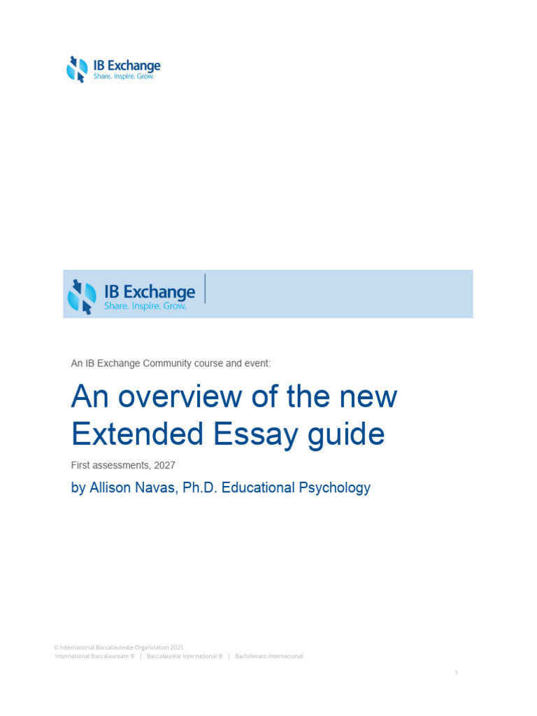 IB Extended Essay Guide Overview 2027 | PDF | Argument | Essays