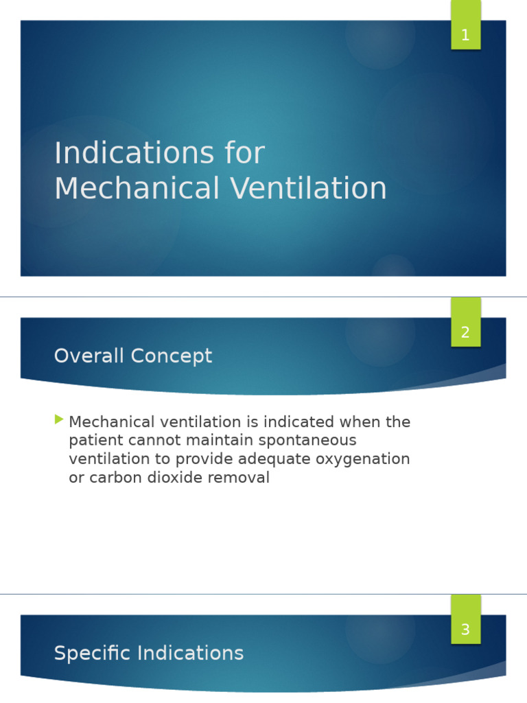 Indications For Mechanical Ventilation | PDF | Physiology | Intensive ...