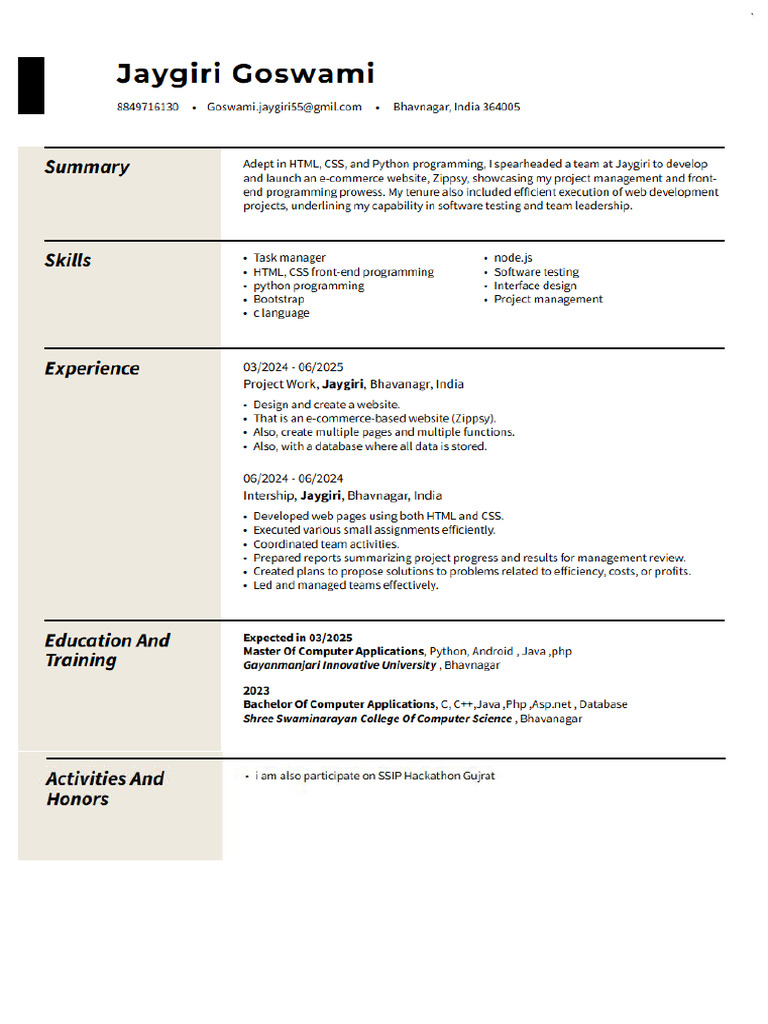 Resume PDF | PDF