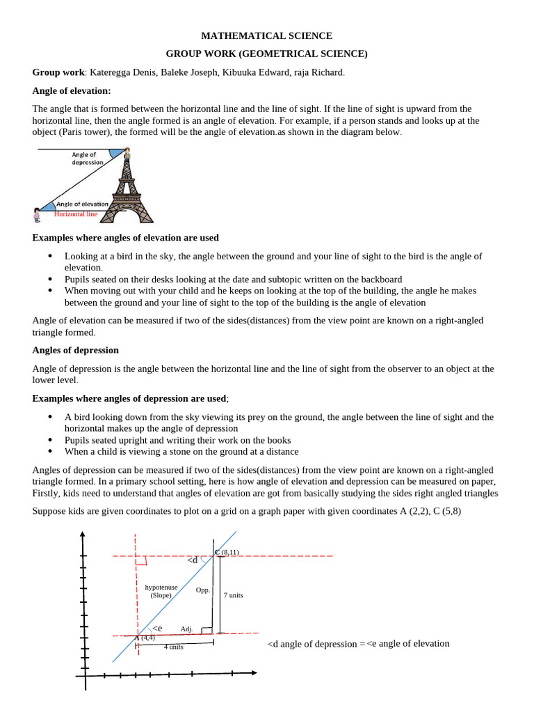 Understanding Angles of Elevation and Depression | PDF | Angle | Geometry
