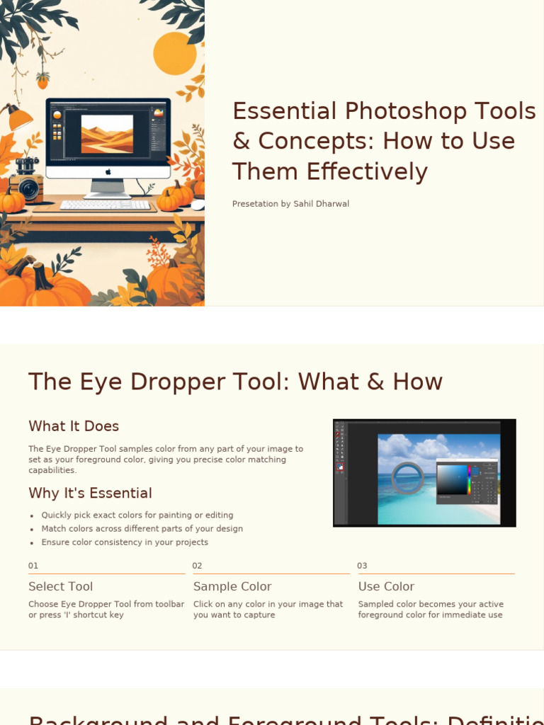 Sahil's Computer Tools Presentation | PDF | Adobe Photoshop | Color