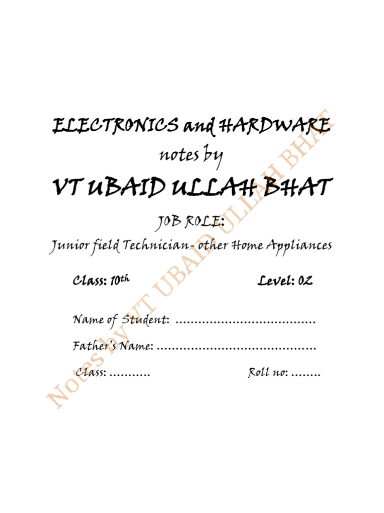 Class 10 Electronics & Hardware Notes | PDF | Operating System ...