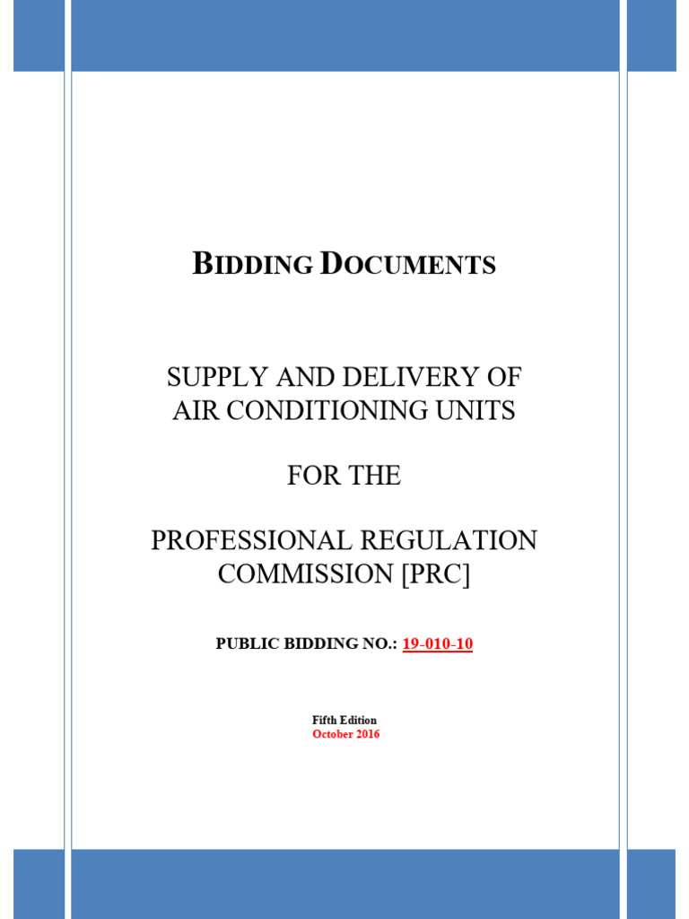 PRC Air Conditioning Units Bid Document | PDF | Joint Venture ...