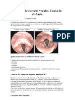 Nódulos vocales: causas, síntomas y tratamiento