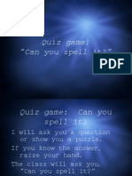 Can You Spell It Game