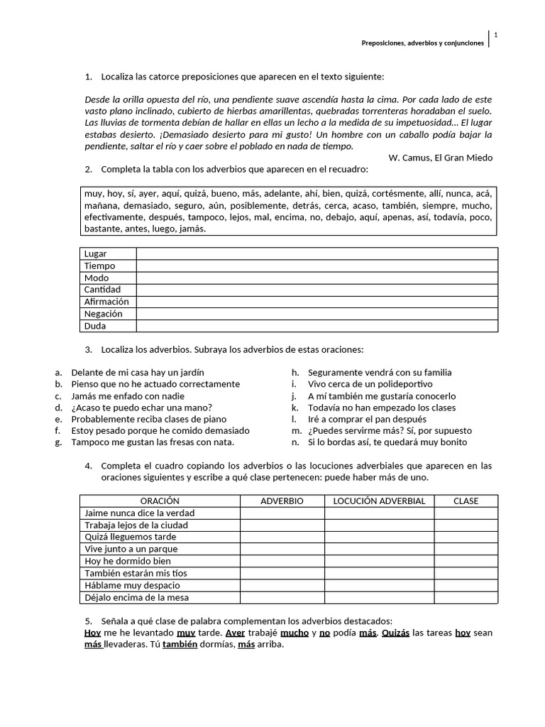 Oraciones con Adverbios y Ejemplos | PDF | Adverbio | Lingüística