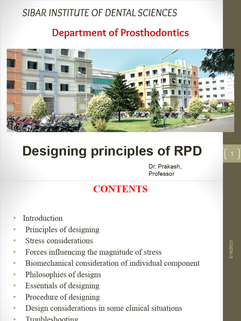 Principles in Designing RPD - Dr. M.prakash | PDF | Dentures | Medical ...