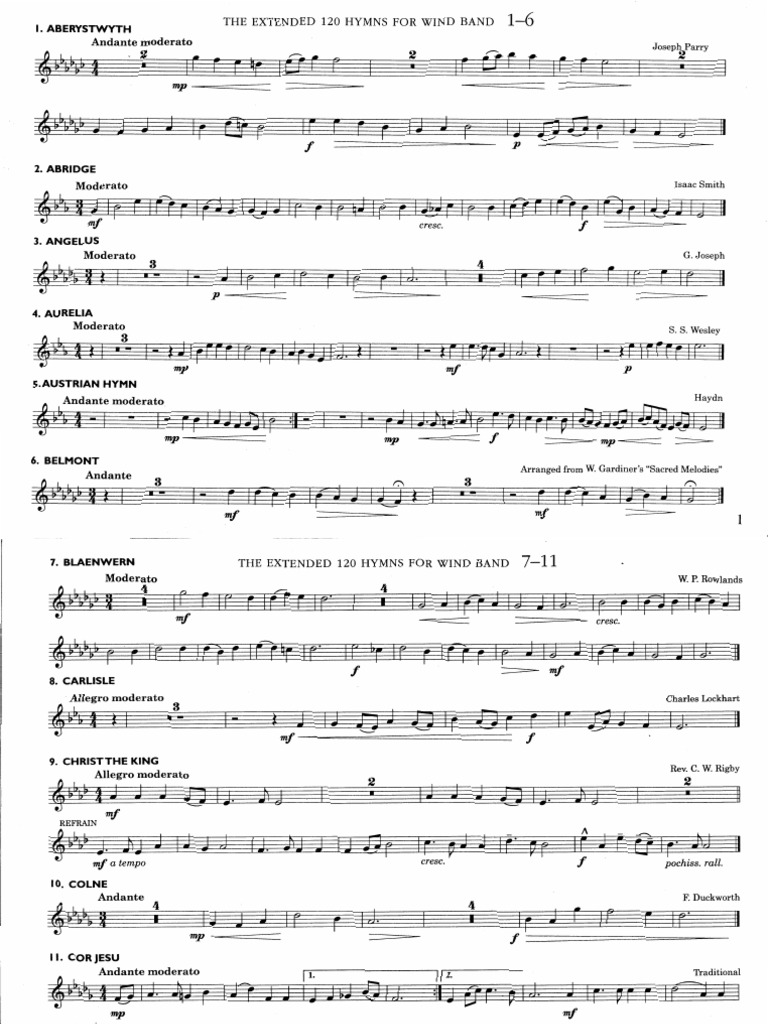 Extended 120 Hymns for Wind Band | PDF | Musical Forms | Musical ...