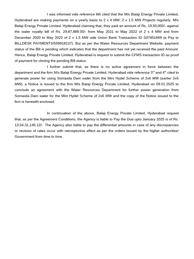 Water Royolty Chages CL | PDF