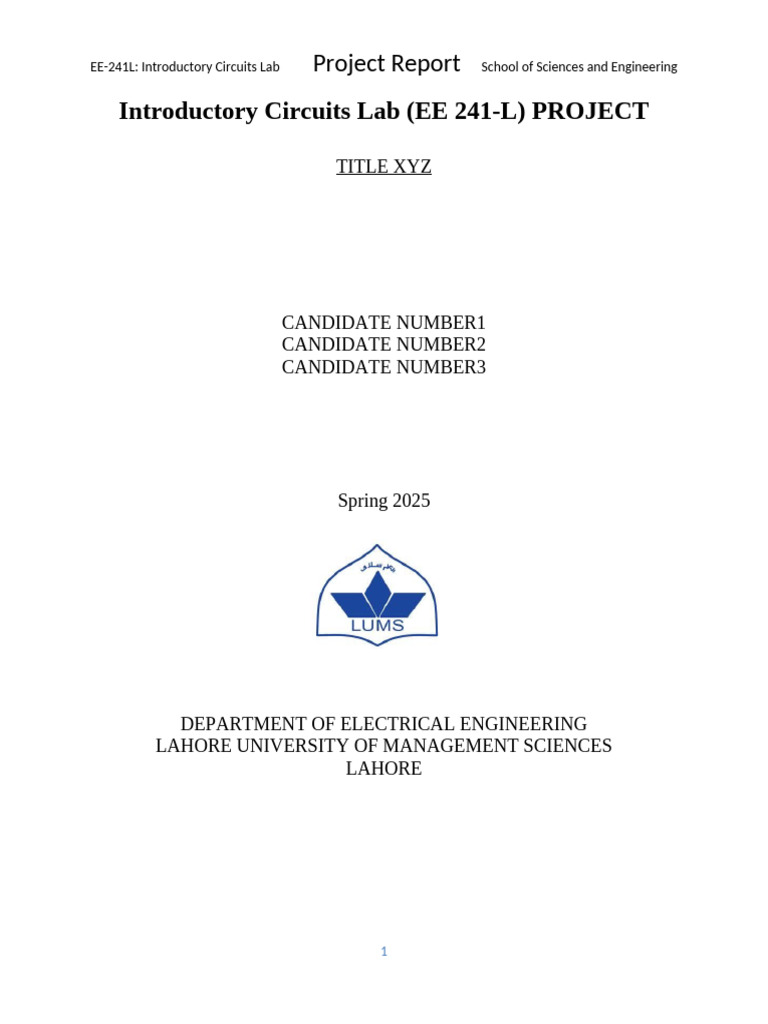 Introductory Circuits Lab Project Report | PDF | Computer Engineering ...