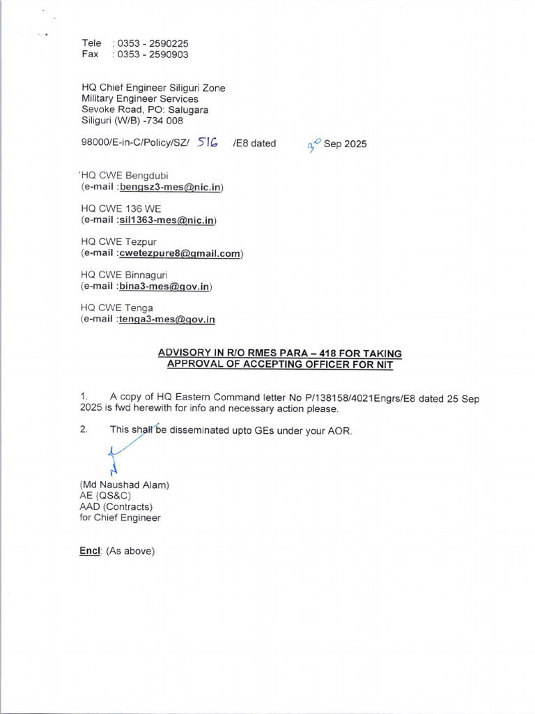 Advisory in RMES para 418 | PDF