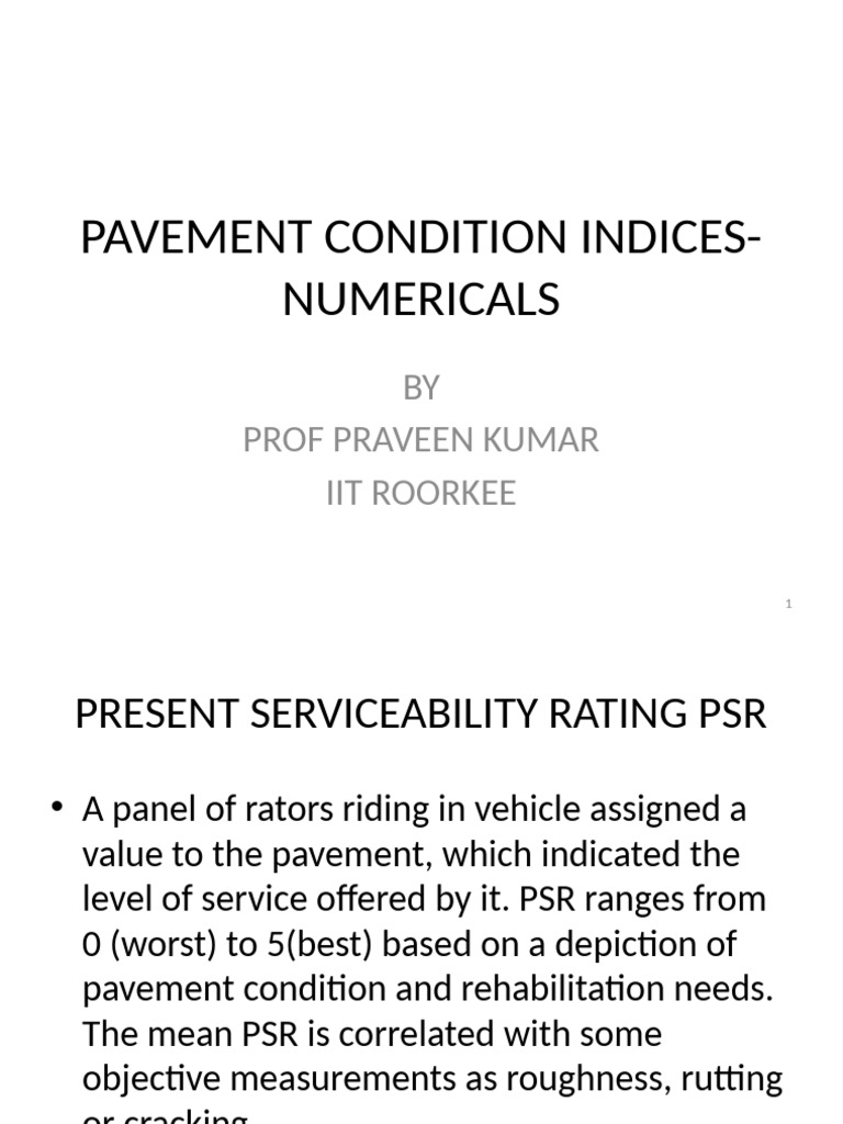 Pavement Condition Indices Explained | PDF | Civil Engineering | Transport