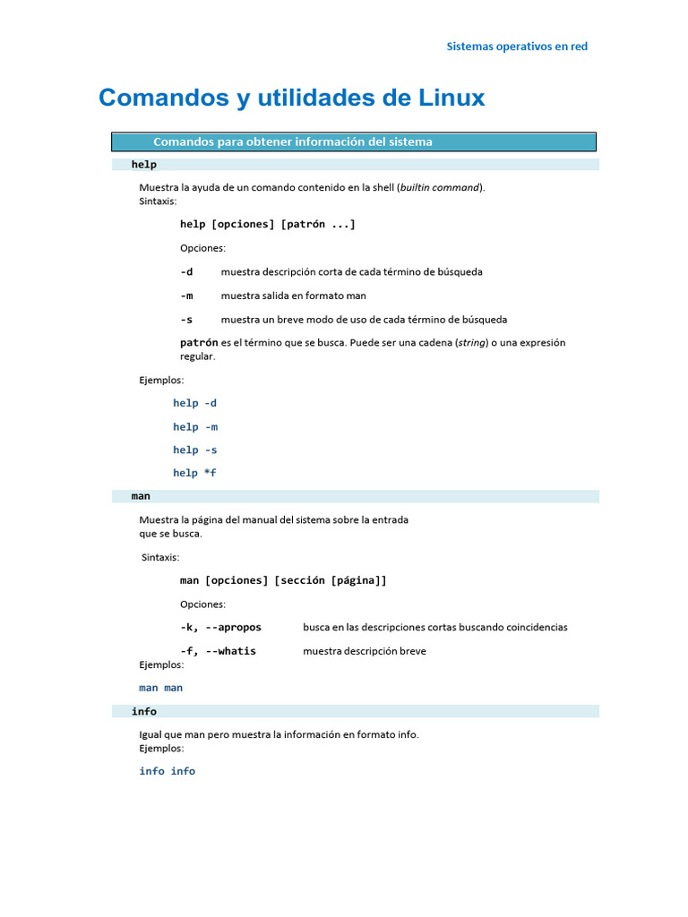Comandos Esenciales de Linux para Usuarios | PDF | Archivo de ...