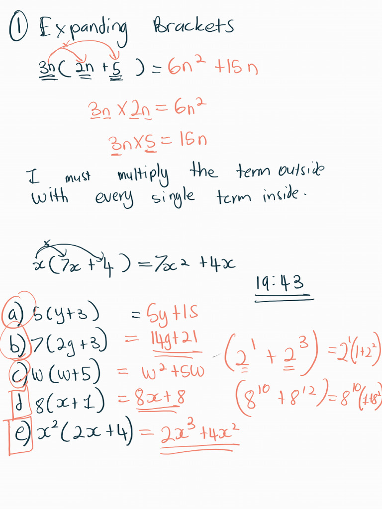 Expanding and Factorisation Revision - 251001 - 203439 | PDF