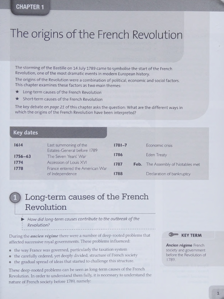 Origins of The French Revolution - Long-Term and Short-Term Causes ...