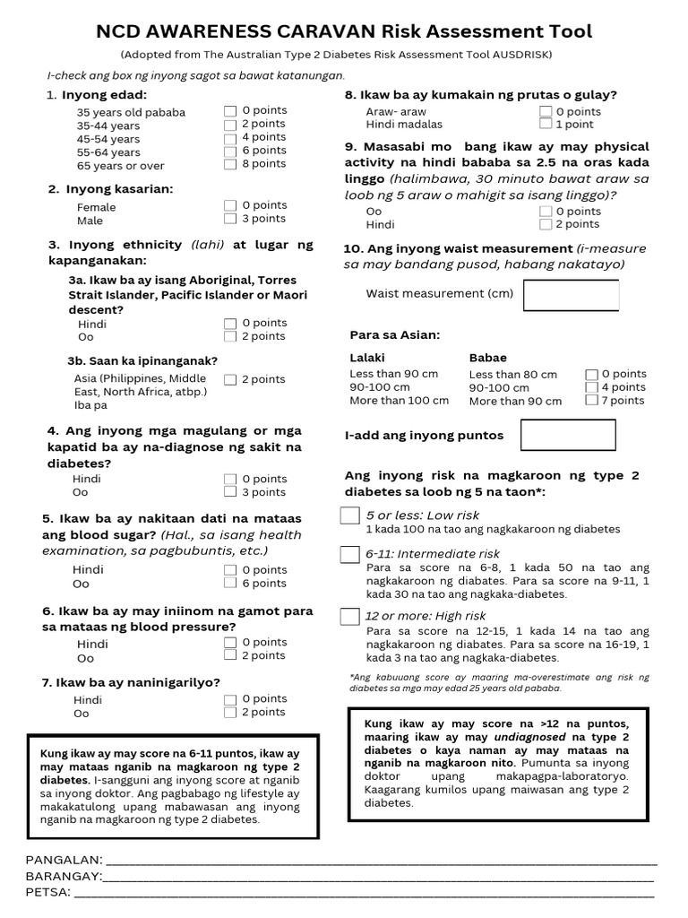 NCD Caravan Risk Assessment Tool | PDF