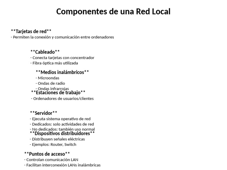 Componentes Red Local | PDF