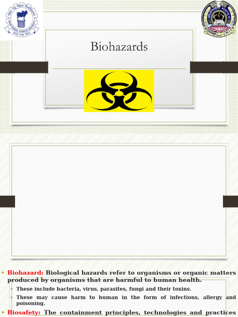 Understanding Biohazard Levels and Safety | PDF | Health Sciences ...