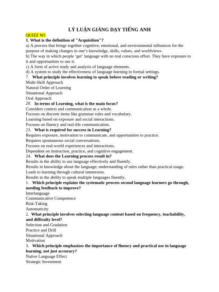 Teaching English: Key Learning Principles | PDF | Second Language ...