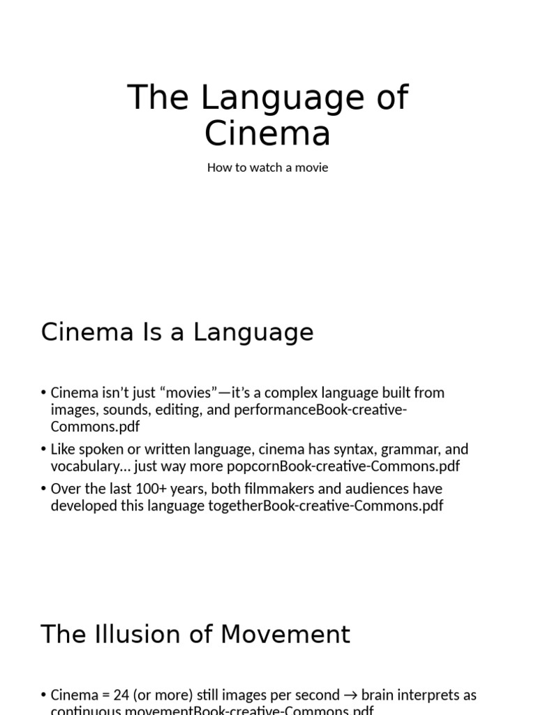 Understanding Cinematic Language Basics | PDF | Linguistics | Human ...