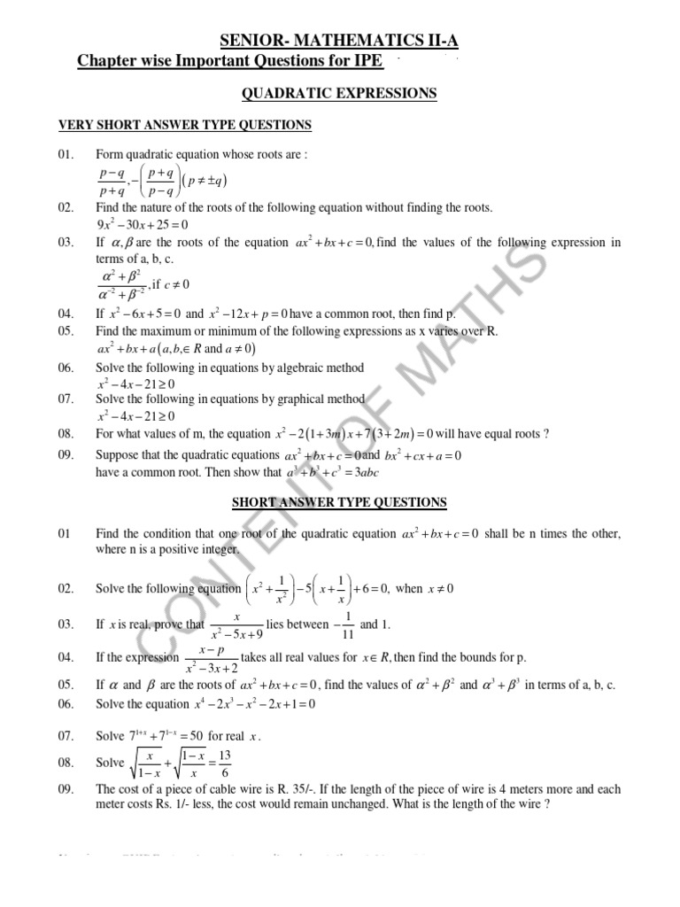 Senior Maths 2a Imps Original | PDF | Probability Distribution | Equations