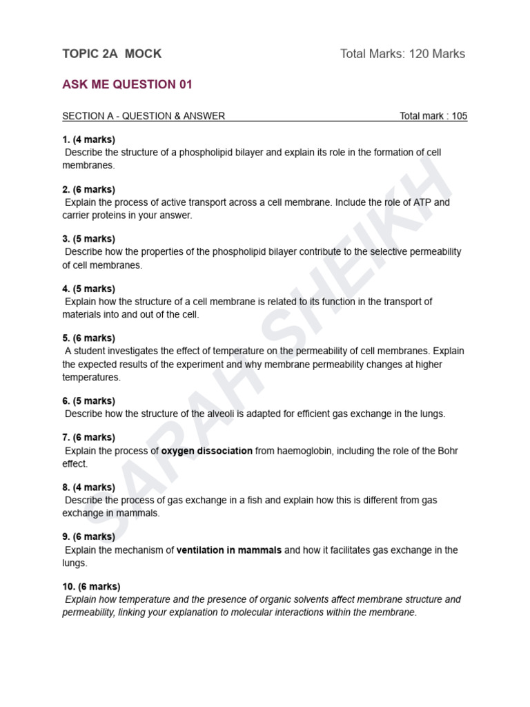 Cell Membrane Structure and Function Guide | PDF | Cell Membrane | Cell ...