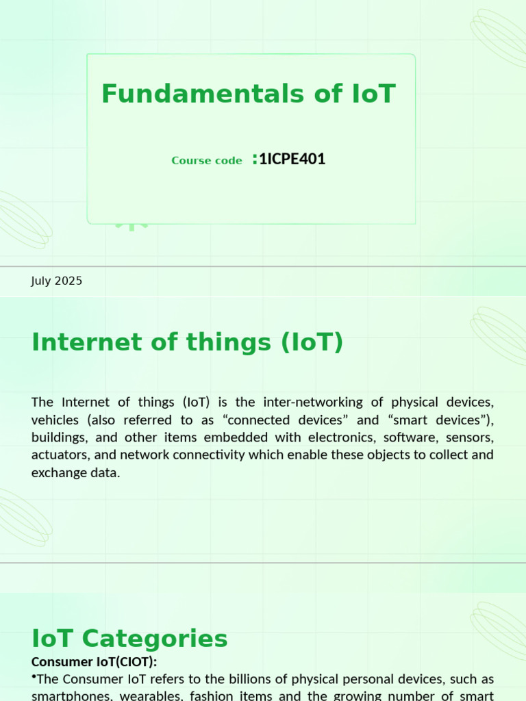 IoT Fundamentals Course Overview | PDF | Internet Of Things | Actuator