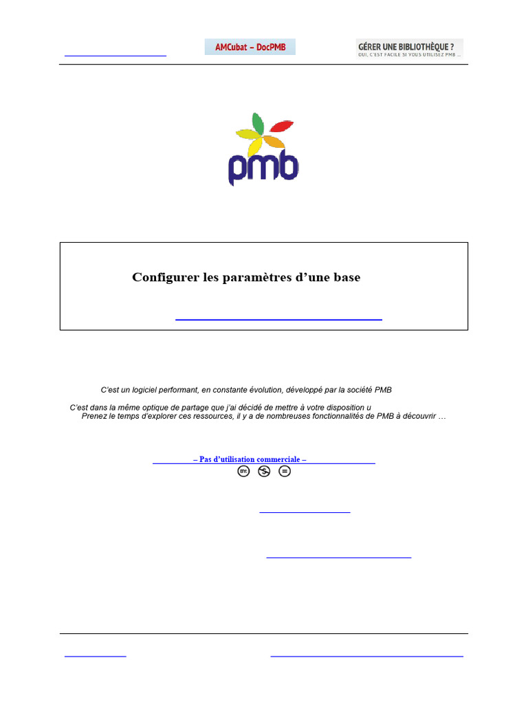 Configuration de la base PMB | PDF | Bibliothèques | PHP
