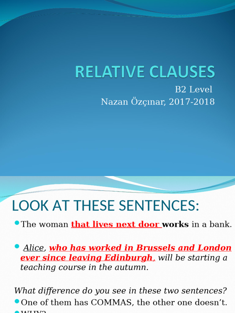Relative Clauses Part 3 Defining and Non Defining | PDF | Comma