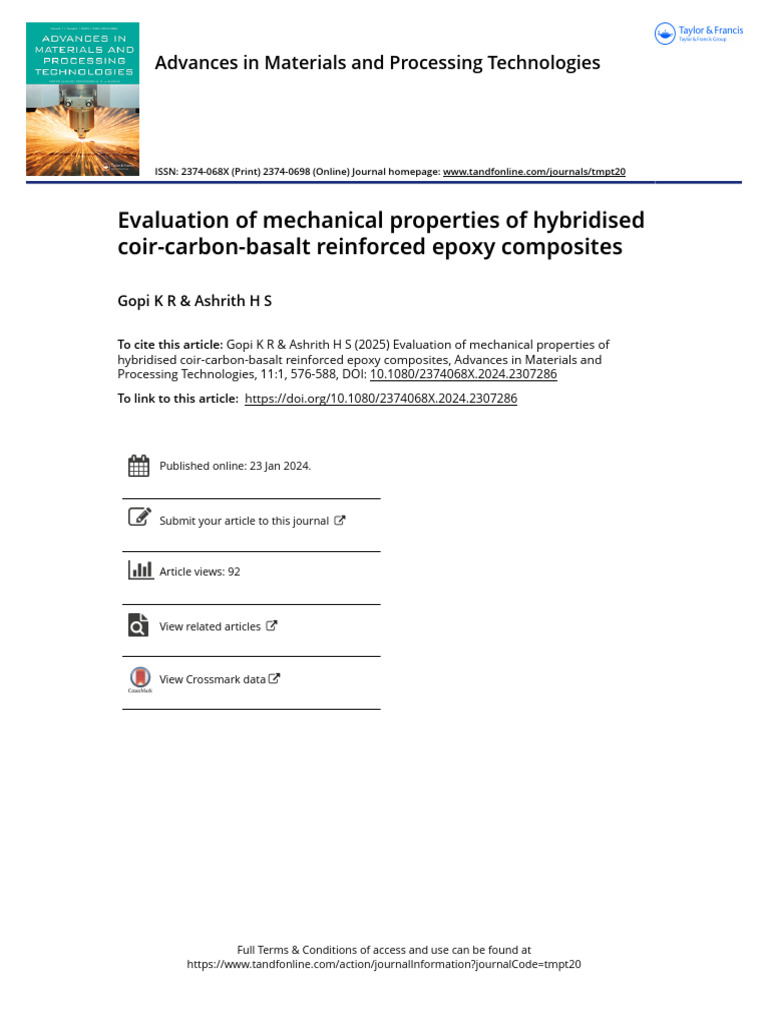Mechanical Properties of Hybrid Epoxy Composites | PDF | Composite ...