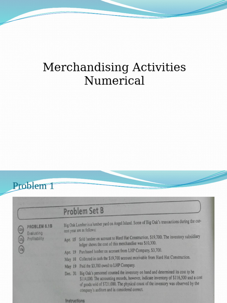 Merchandizing Activities Numericals | PDF