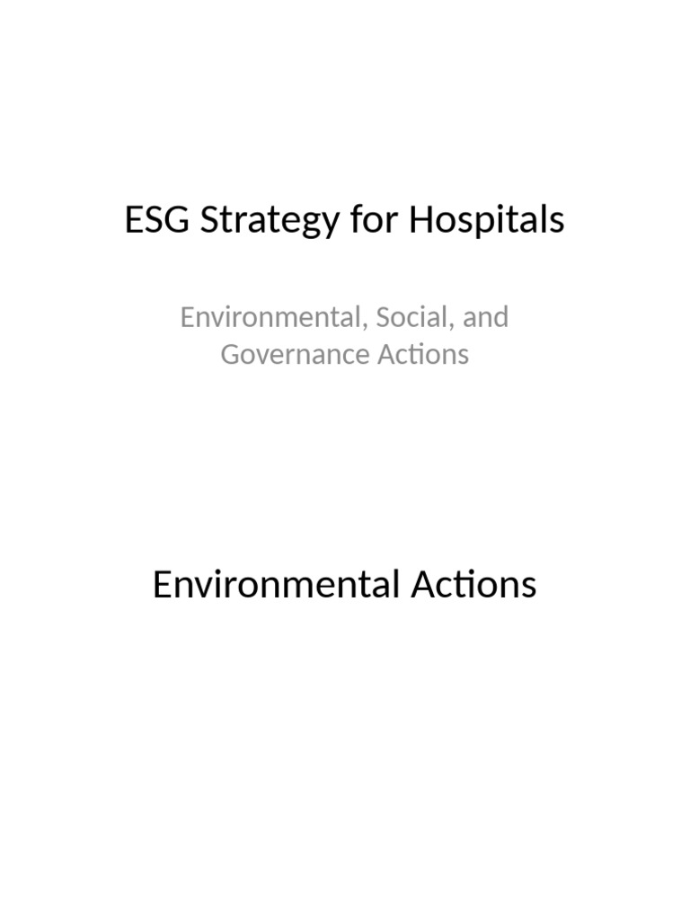 Hospital ESG Presentation | PDF