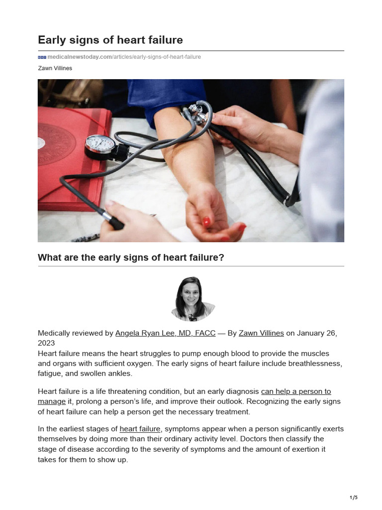 Early Signs of Heart Failure Explained | PDF | Heart Failure | Heart