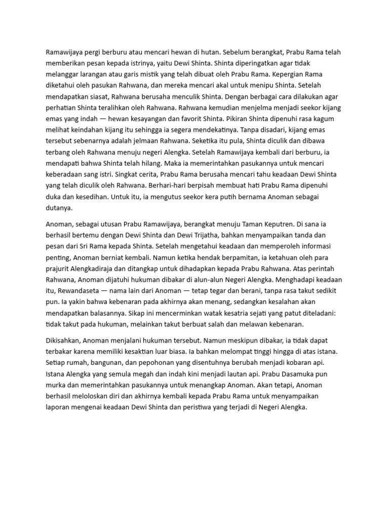 Penculikan Shinta oleh Rahwana | PDF