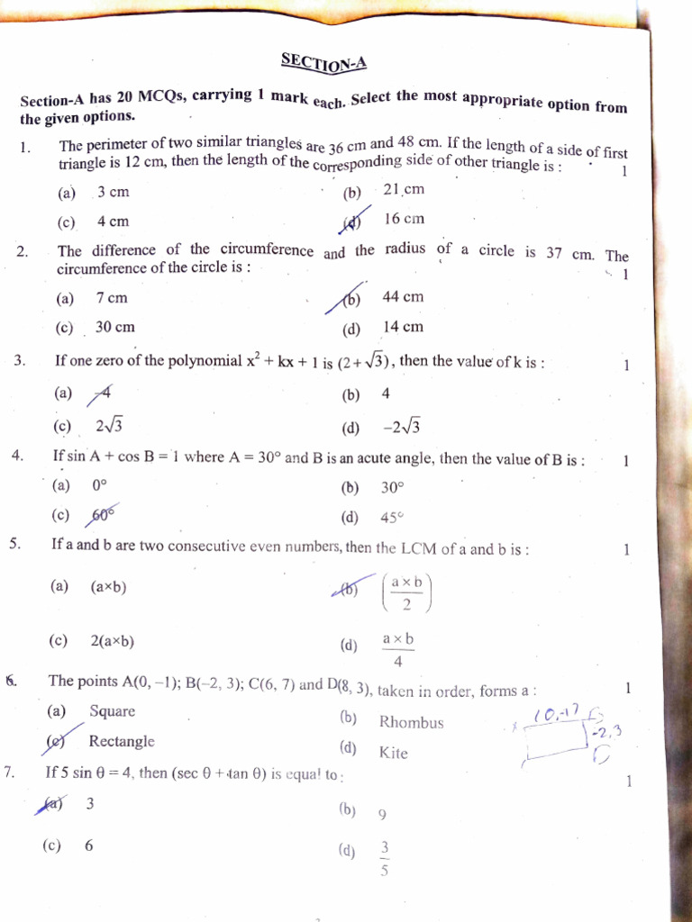 Math MCQs and Problem Solving Guide | PDF | Geometric Shapes | Geometry