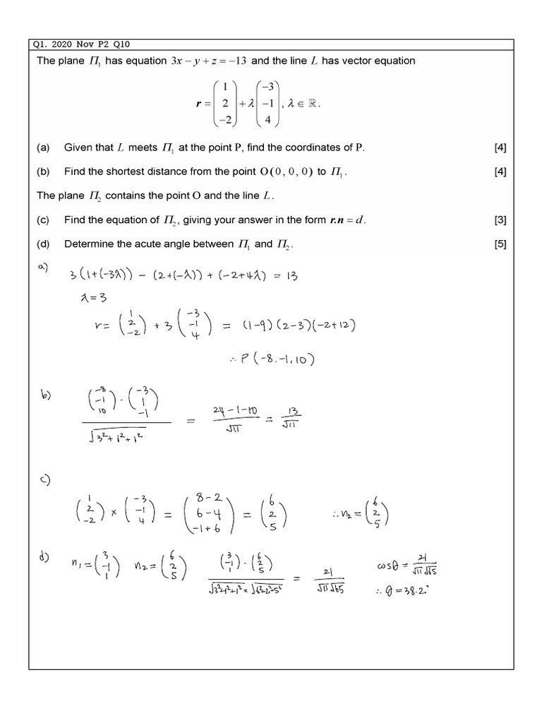 2020-2019 Math Exam Solutions | PDF